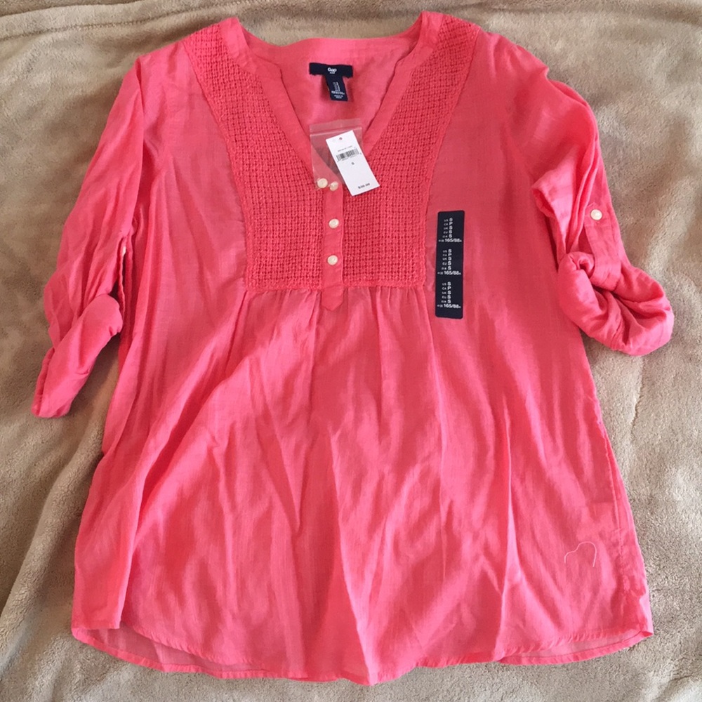 Gap coral 3/4 sleeve tunic NWT